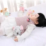 New Baby Rattle Toys Cartoon Animals Plush Infant Hand Ring Bed Toys for Newborn 0-24 Months Toddler Early Educational Toy 2