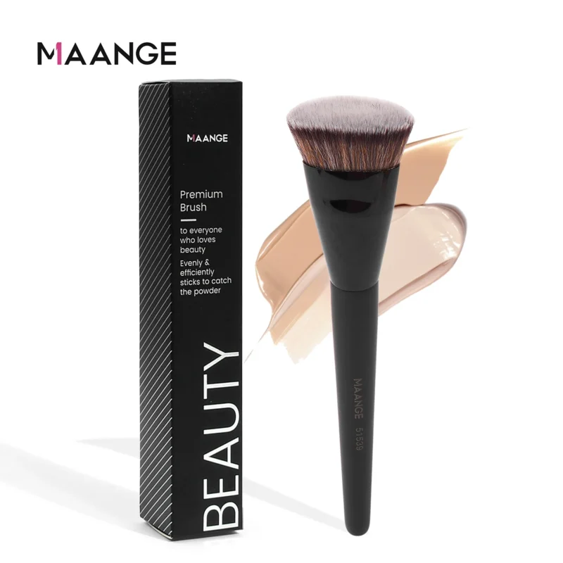 MAANGE Single Flat Round Tube Flat Head Foundation Brush With Box Powder Blush Concealer Makeup Brush Skin-friendly Makeup Tool 1