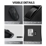 Warvank X8 Wireless Gaming Mouse 500mAh TYPE-C Rechargeable Office Mouse Suitable for Laptop Desktop Computers 6