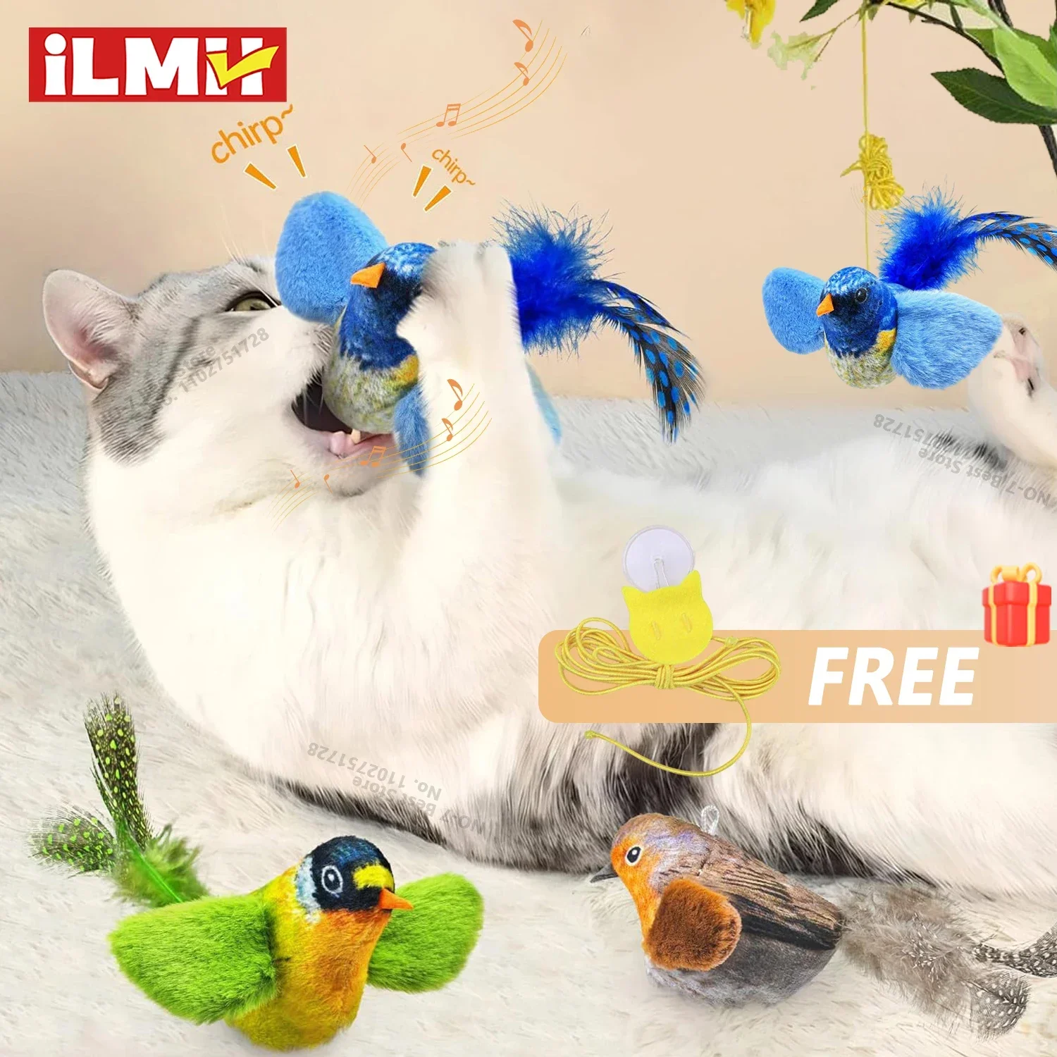 Indoor Interactive Birds Toy for Cat Chasing Teasing Toy Sounding Catnip Cat Teaser Toy Self-hilarity Wall Hanging Birds Cat Toy 1 Indoor Interactive Birds Toy for Cat Chasing Teasing Toy Sounding Catnip Cat Teaser Toy Self-hilarity Wall Hanging Birds Cat Toy 1