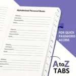 Password Book with Alphabetical tabs. Hardcover Password Keeper Notebooks,Password Logbook Journal,Address Organizer Pocket Size 3