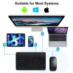 Ultra-Slim Bluetooth-compatible Keyboard Portable Mini Wireless Keyboard for iPad iPhone Tablet Phone Smartphone iOS Android Win 6