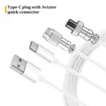 Coiled Keyboard Cable Type C To USB-A Mechanical Keyboard Cable Detachable Metal Aviator Double Sleeved Wire For Gaming Keyboard 6