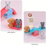 Cute Dog Pet Basket Family Toys Dog Doll Set Cage Toys Scene Playing Toys Christmas Decoration Thanksgiving Gifts color randomly 5