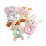 New Baby Rattle Toys Cartoon Animals Plush Infant Hand Ring Bed Toys for Newborn 0-24 Months Toddler Early Educational Toy 5