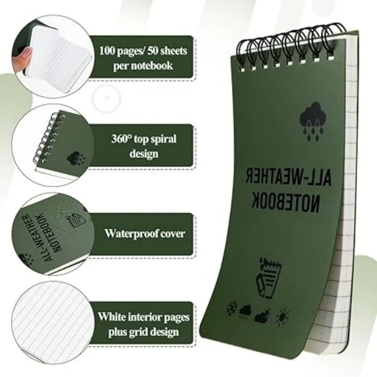 Waterproof Pocket Notebook Tactical All Weather Pocket Notepads With Lined Pages, Spiral Notebook Mini Memo Pad Note Pads 2