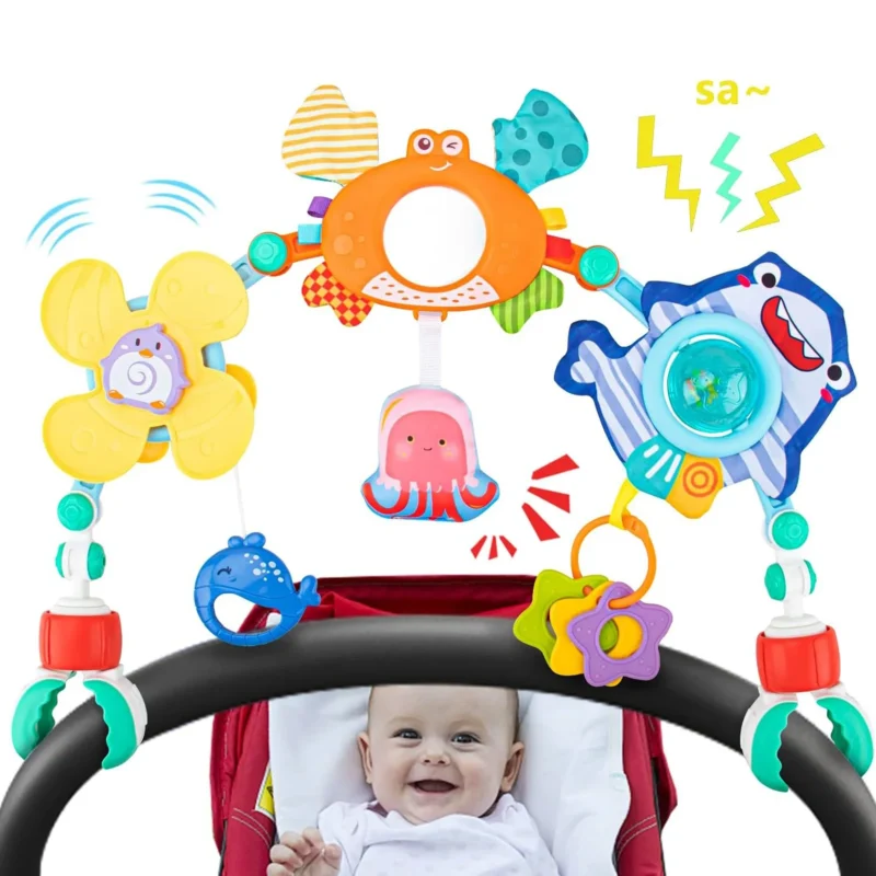Baby Stroller Arch Toys Bouncer Toy Pram Activity Arch Toys Fine Motor Skills Toys Sensory Development Arch Baby Car Seat Toys 1