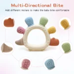 Baby Dinosaur Silicone Teething Toys BPA Free Easy to Grip Infant Care Teether Chewing Toy for Newborn Gift Babies Accessory 5