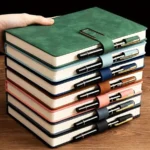 Vintage A5 leather notebook with personalized soft cover - perfect for business meetings and college life 1