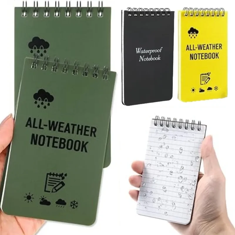 Waterproof Pocket Notebook Tactical All Weather Pocket Notepads With Lined Pages, Spiral Notebook Mini Memo Pad Note Pads 1
