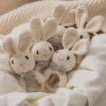 Baby Crochet Rattle Wooden Teether Toy BPA Free Wood Rodent Rabbit Rattle Baby Mobile Play Gym Newborn Educational Music Toys 3