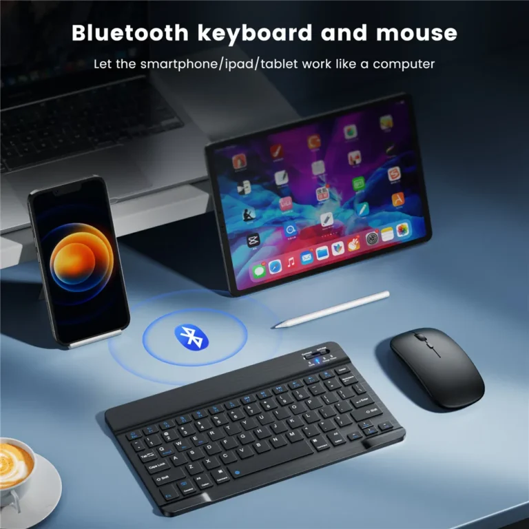 Ultra-Slim Bluetooth-compatible Keyboard Portable Mini Wireless Keyboard for iPad iPhone Tablet Phone Smartphone iOS Android Win 2