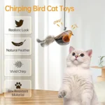 Indoor Interactive Birds Toy for Cat Chasing Teasing Toy Sounding Catnip Cat Teaser Toy Self-hilarity Wall Hanging Birds Cat Toy 3