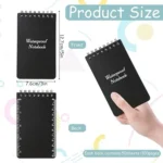 Waterproof Pocket Notebook Tactical All Weather Pocket Notepads With Lined Pages, Spiral Notebook Mini Memo Pad Note Pads 5