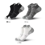6 Pairs Men's Sports Socks 100% Cotton Towel-Backed Anti-slip Sweat Anti-odour Black White  Low-cut Boat Socks 4