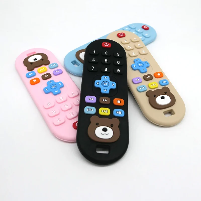 1/4pcs Children's teething remote control silicone material baby teething toys simulation remote control toys teething teether 1